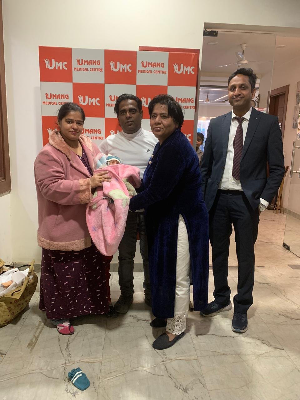 Family care moment at Umang Medical Centre